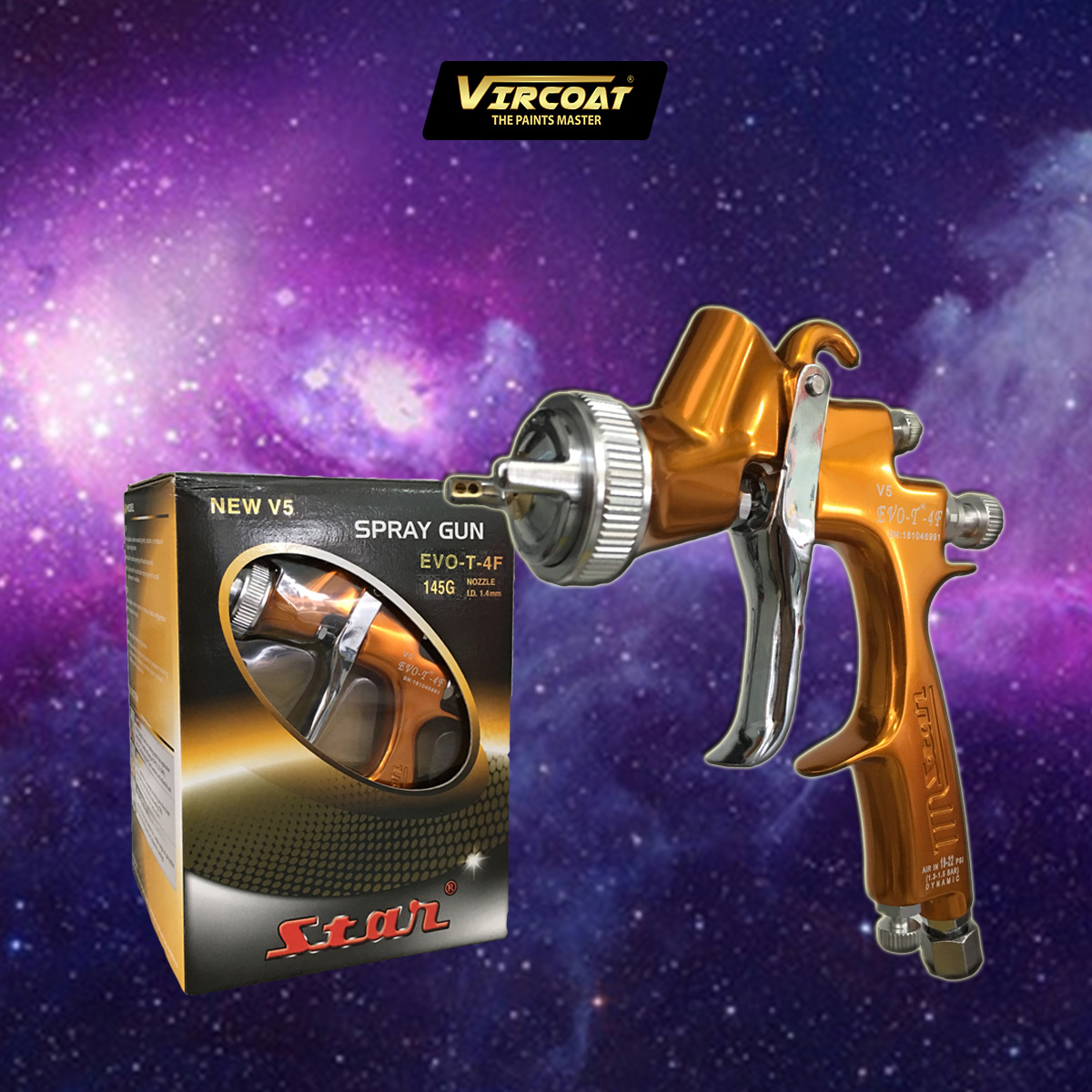 MSTAR EVOT4F 143G Spray Gun 1.4mm/ TopFed Gravity Spray Gun